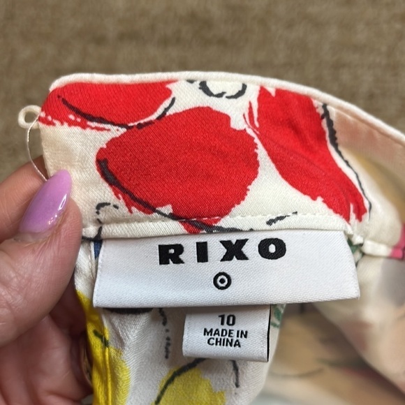 RIXO for Target Floral Mock Neck Cascade Ruffle Dress - Picture 13 of 13